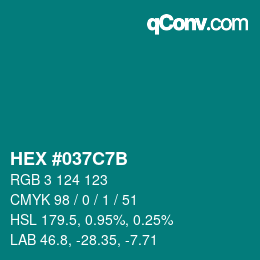 Color code: HEX #037C7B | qconv.com