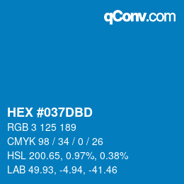 カラーコード: HEX #037DBD | qconv.com