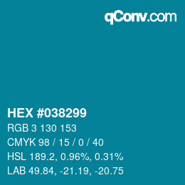 Color code: HEX #038299 | qconv.com
