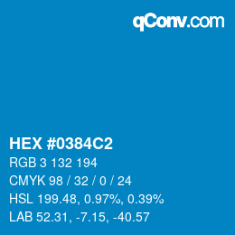 Color code: HEX #0384C2 | qconv.com