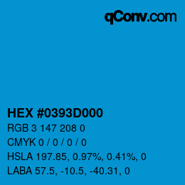 Color code: HEX #0393D000 | qconv.com