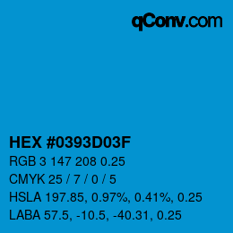 Color code: HEX #0393D03F | qconv.com