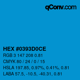 Code couleur: HEX #0393D0CE | qconv.com