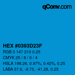 カラーコード: HEX #0393D23F | qconv.com
