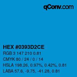 カラーコード: HEX #0393D2CE | qconv.com
