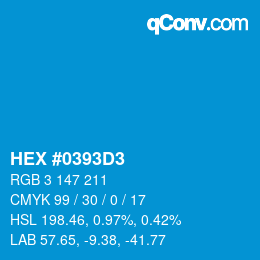 Código de color: HEX #0393D3 | qconv.com