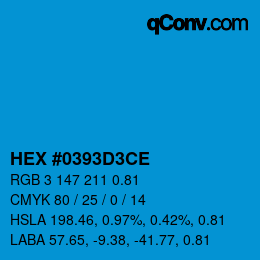 Código de color: HEX #0393D3CE | qconv.com