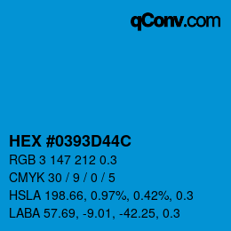 Code couleur: HEX #0393D44C | qconv.com
