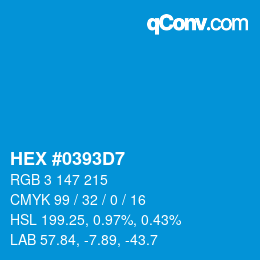 Código de color: HEX #0393D7 | qconv.com