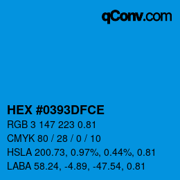 Código de color: HEX #0393DFCE | qconv.com