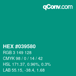 Color code: HEX #039580 | qconv.com