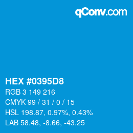 カラーコード: HEX #0395D8 | qconv.com