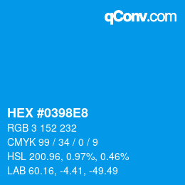 Color code: HEX #0398E8 | qconv.com