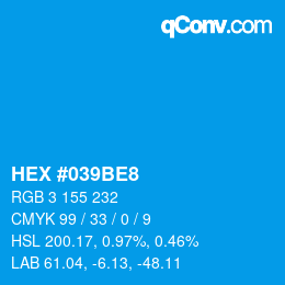 Color code: HEX #039BE8 | qconv.com