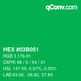 Color code: HEX #03B051 | qconv.com