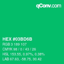 Color code: HEX #03BD6B | qconv.com