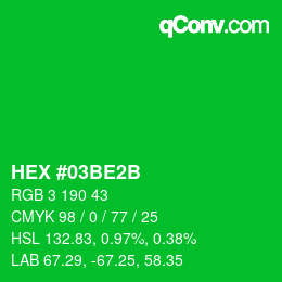 カラーコード: HEX #03BE2B | qconv.com
