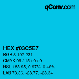 Color code: HEX #03C5E7 | qconv.com