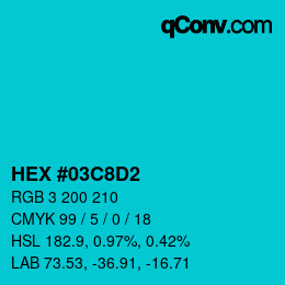 Color code: HEX #03C8D2 | qconv.com