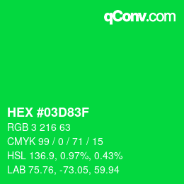 Color code: HEX #03D83F | qconv.com