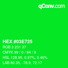 Color code: HEX #03E725 | qconv.com