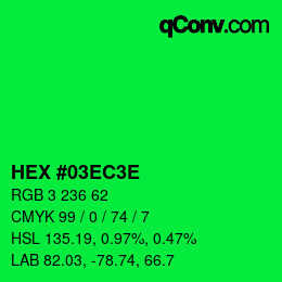 Color code: HEX #03EC3E | qconv.com