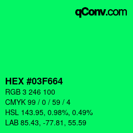 Color code: HEX #03F664 | qconv.com