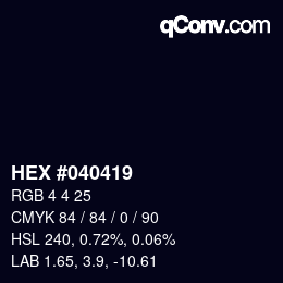 Color code: HEX #040419 | qconv.com