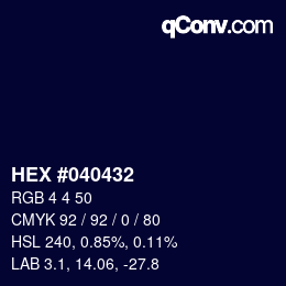 Color code: HEX #040432 | qconv.com