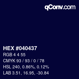 カラーコード: HEX #040437 | qconv.com