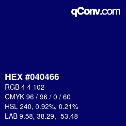 カラーコード: HEX #040466 | qconv.com