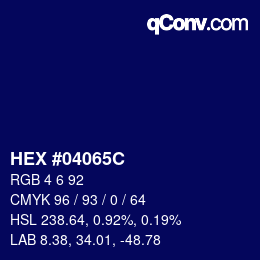 Color code: HEX #04065C | qconv.com