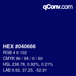 Color code: HEX #040666 | qconv.com