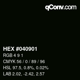 Código de color: HEX #040901 | qconv.com