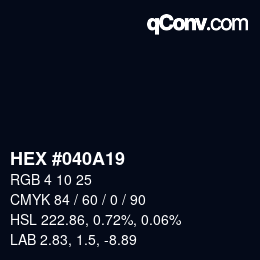 颜色代码: HEX #040A19 | qconv.com