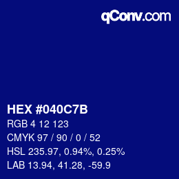 Color code: HEX #040C7B | qconv.com