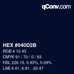 Color code: HEX #040D2B | qconv.com
