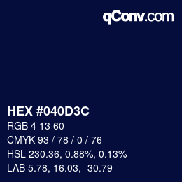 Color code: HEX #040D3C | qconv.com