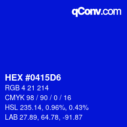 カラーコード: HEX #0415D6 | qconv.com