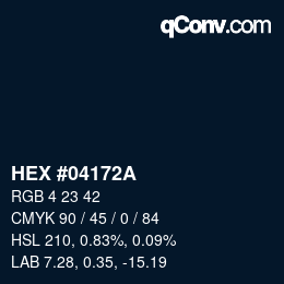 Color code: HEX #04172A | qconv.com