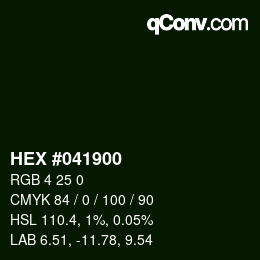 Color code: HEX #041900 | qconv.com