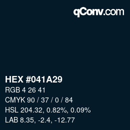 Color code: HEX #041A29 | qconv.com