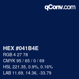Color code: HEX #041B4E | qconv.com