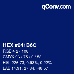 Farbcode: HEX #041B6C | qconv.com