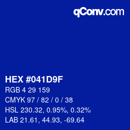 Color code: HEX #041D9F | qconv.com