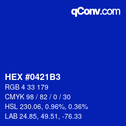 Color code: HEX #0421B3 | qconv.com