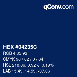 Color code: HEX #04235C | qconv.com