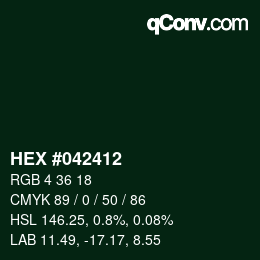 Farbcode: HEX #042412 | qconv.com