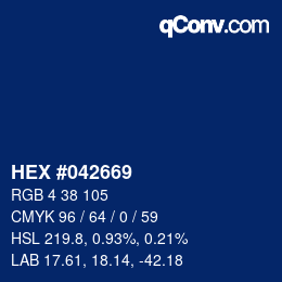 Color code: HEX #042669 | qconv.com
