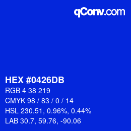 カラーコード: HEX #0426DB | qconv.com